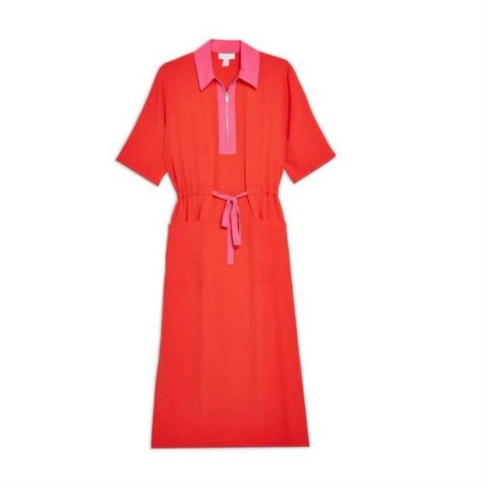 Topshop Tie Waist Midi Shirtdress - NEW